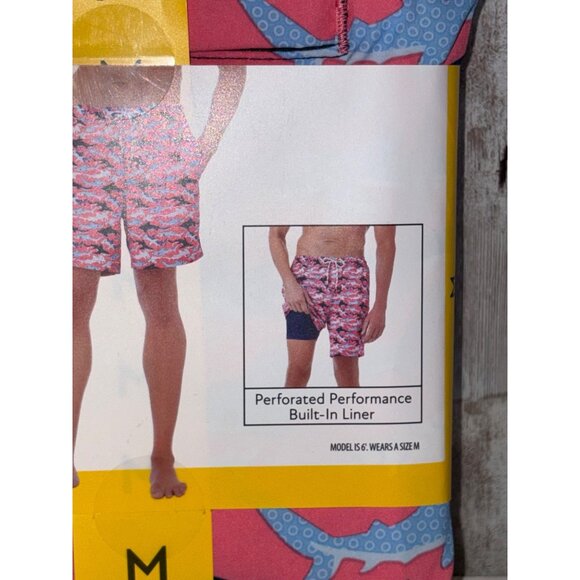 Members Mark Men's Resort Swim Trunks Coral Shark UPF 50+ Quick Dry 7" Inseam M - Picture 3 of 6